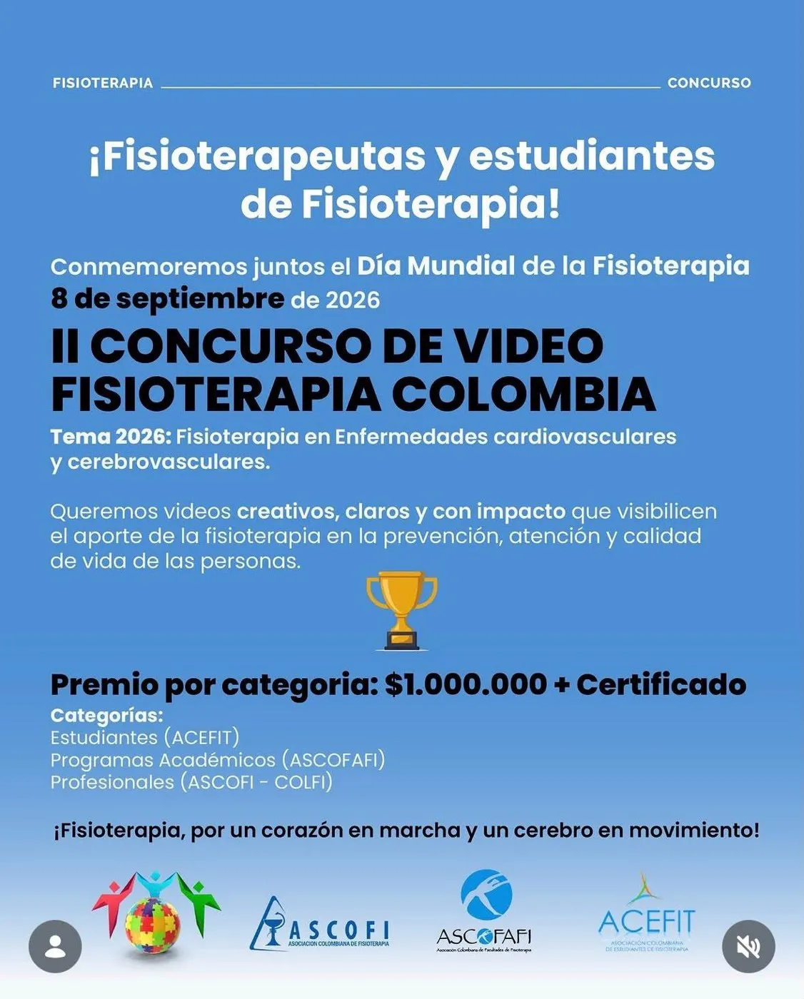Convocatoria al II Concurso de Video Fisioterapia Colombia