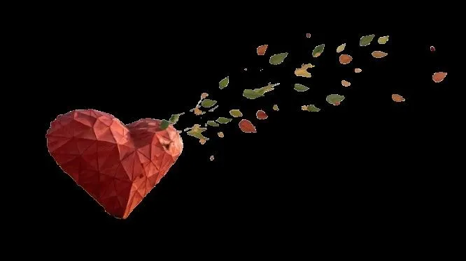 Corazón formado por partículas de luz