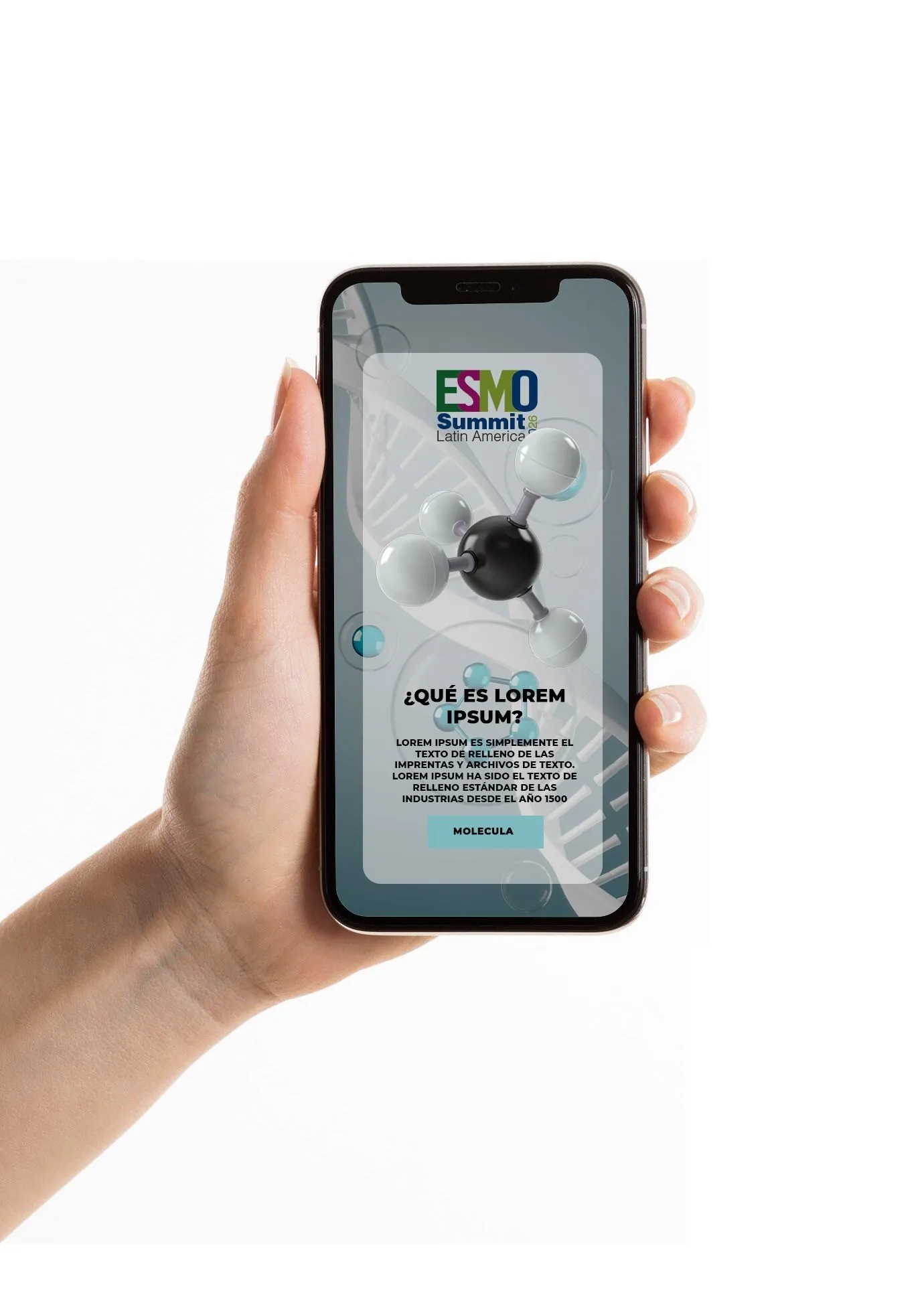 Celular con la app de networking ESMOverse